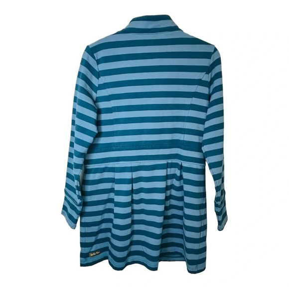 Matilda Jane Blue Stripe Fall Breeze Jacket Mod Button Up Women Size Medium - Picture 8 of 12
